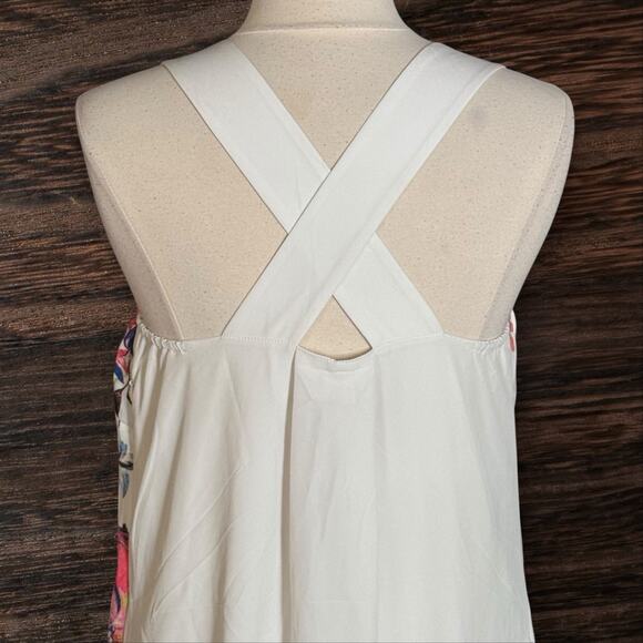 Rachel Rachel Roy Tropical Print Maxi Dress Sz L Womens Criss Cross Back Sexy - Picture 7 of 9